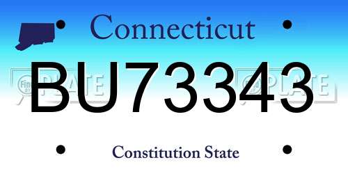 BU73343 Connecticut License Plate