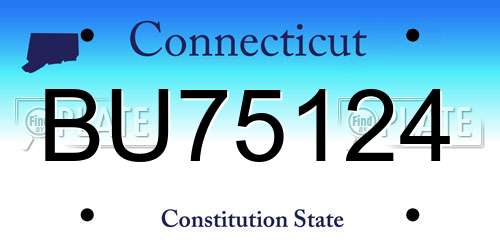BU75124 Connecticut License Plate
