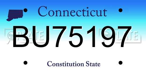 BU75197 Connecticut License Plate