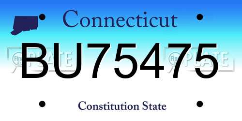 BU75475 Connecticut License Plate