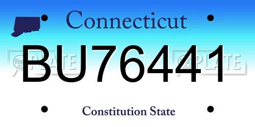 BU76441 Connecticut License Plate