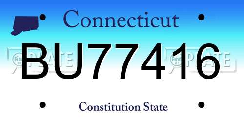BU77416 Connecticut License Plate