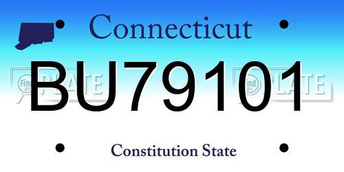BU79101 Connecticut License Plate