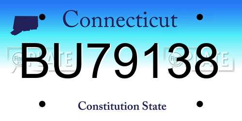 BU79138 Connecticut License Plate