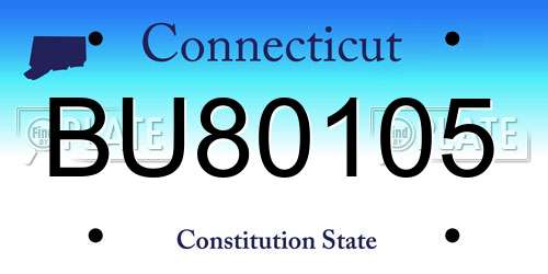 BU80105 Connecticut License Plate