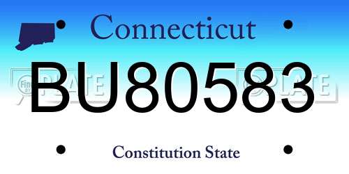 BU80583 Connecticut License Plate