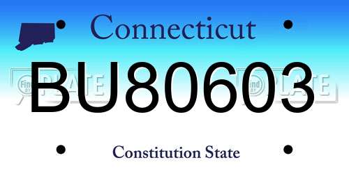 BU80603 Connecticut License Plate