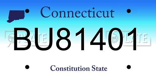 BU81401 Connecticut License Plate