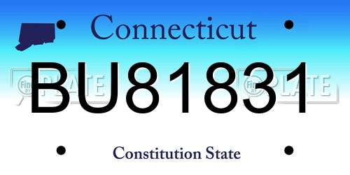 BU81831 Connecticut License Plate