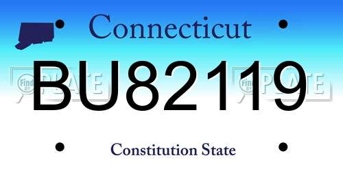 BU82119 Connecticut License Plate