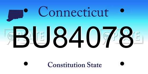 BU84078 Connecticut License Plate
