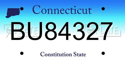 BU84327 Connecticut License Plate