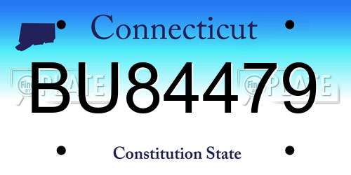 BU84479 Connecticut License Plate