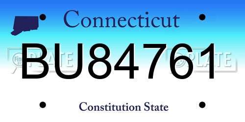 BU84761 Connecticut License Plate