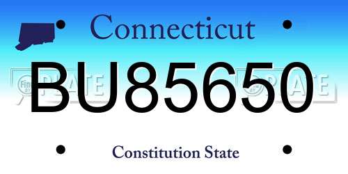 BU85650 Connecticut License Plate