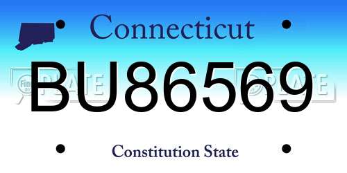 BU86569 Connecticut License Plate