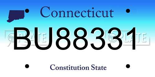 BU88331 Connecticut License Plate