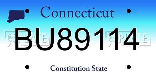 BU89114 Connecticut License Plate