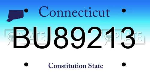 BU89213 Connecticut License Plate
