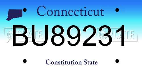 BU89231 Connecticut License Plate