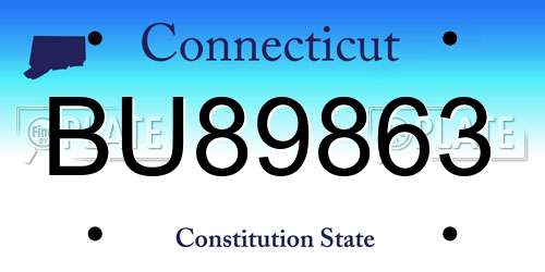 BU89863 Connecticut License Plate