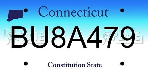 BU8A479 Connecticut License Plate