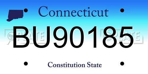 BU90185 Connecticut License Plate