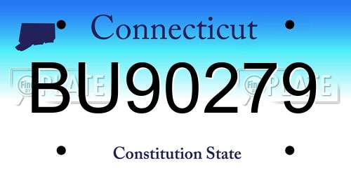 BU90279 Connecticut License Plate