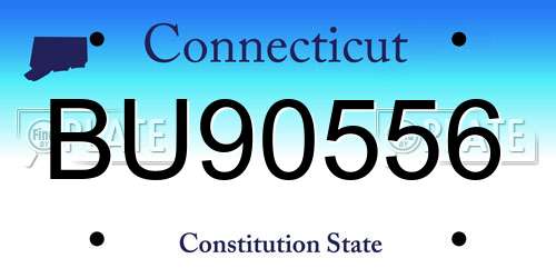 BU90556 Connecticut License Plate