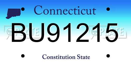 BU91215 Connecticut License Plate