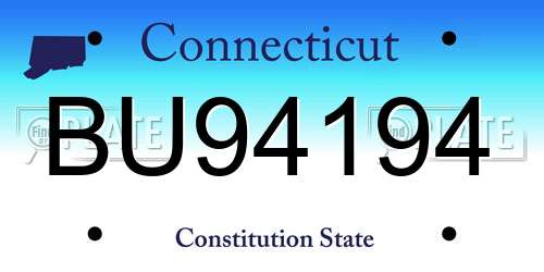 BU94194 Connecticut License Plate