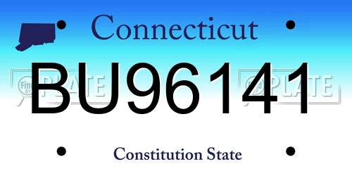 BU96141 Connecticut License Plate