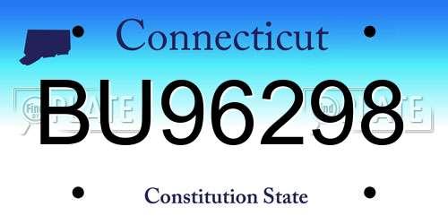 BU96298 Connecticut License Plate