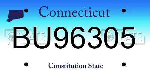 BU96305 Connecticut License Plate