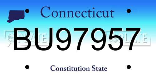 BU97957 Connecticut License Plate