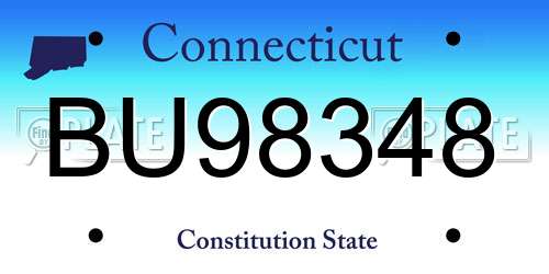 BU98348 Connecticut License Plate