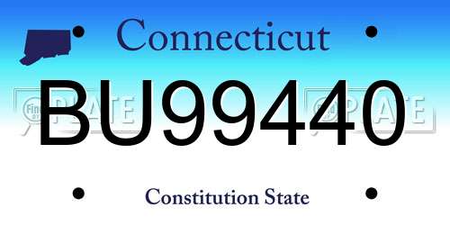 BU99440 Connecticut License Plate