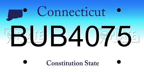 BUB4075 Connecticut License Plate