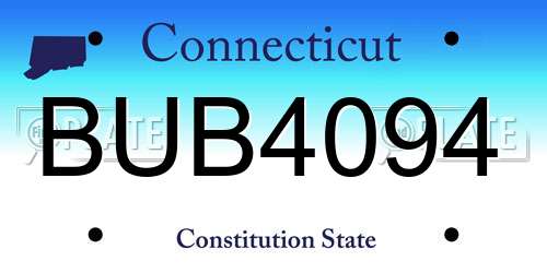 BUB4094 Connecticut License Plate