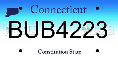 BUB4223 Connecticut License Plate