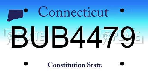 BUB4479 Connecticut License Plate