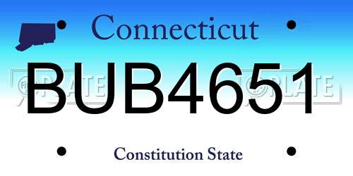 BUB4651 Connecticut License Plate