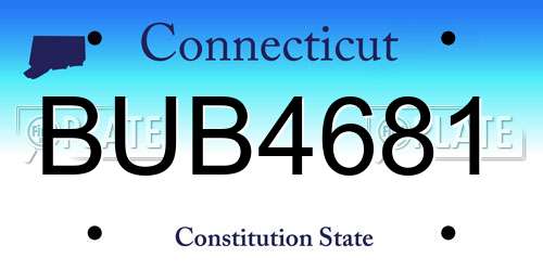 BUB4681 Connecticut License Plate