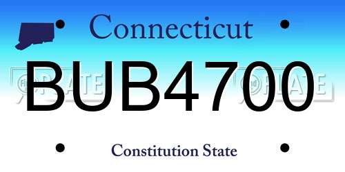 BUB4700 Connecticut License Plate