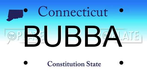 BUBBA Connecticut License Plate