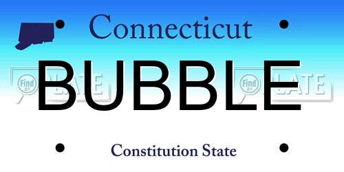 BUBBLE Connecticut License Plate