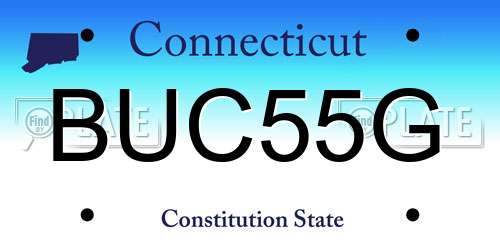 BUC55G Connecticut License Plate