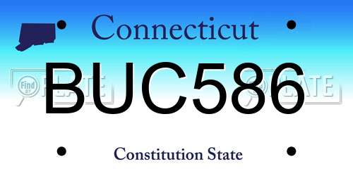 BUC586 Connecticut License Plate