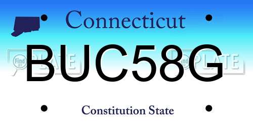 BUC58G Connecticut License Plate