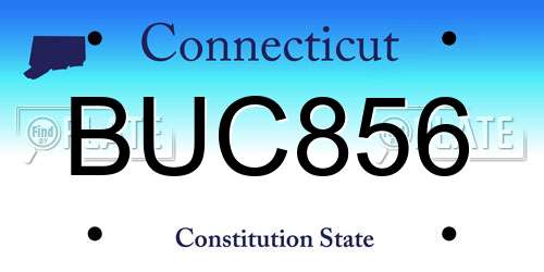BUC856 Connecticut License Plate